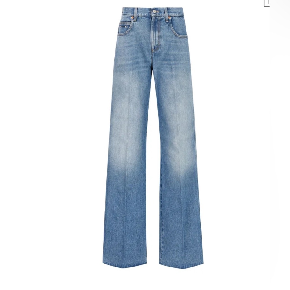 Gucci Logo Patch Wide-Leg Jeans